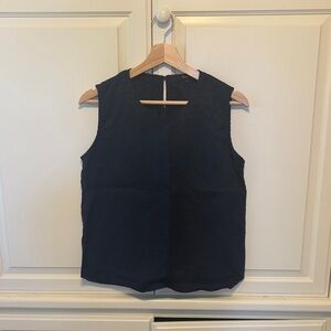 Quince 100% European Linen Tank, Deep Navy